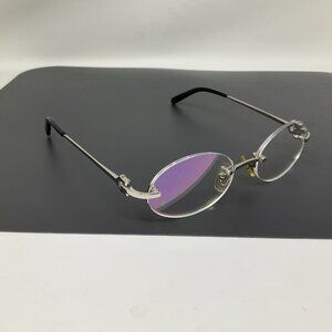 Cartier Rimless Eyeglasses with C Motif Silver Frame Only